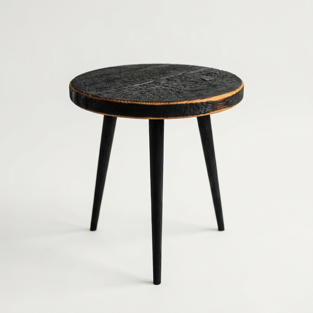 The Ember — burnt cedar side table
